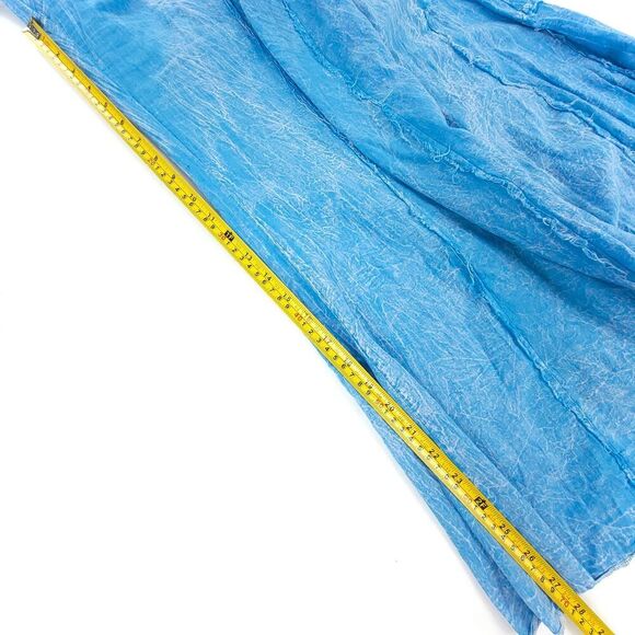 THE NU VINTAGE Upcycled Bell Bottom Wide Leg Pant 90s Beachy Boho Lagenlook Blue - Picture 4 of 7